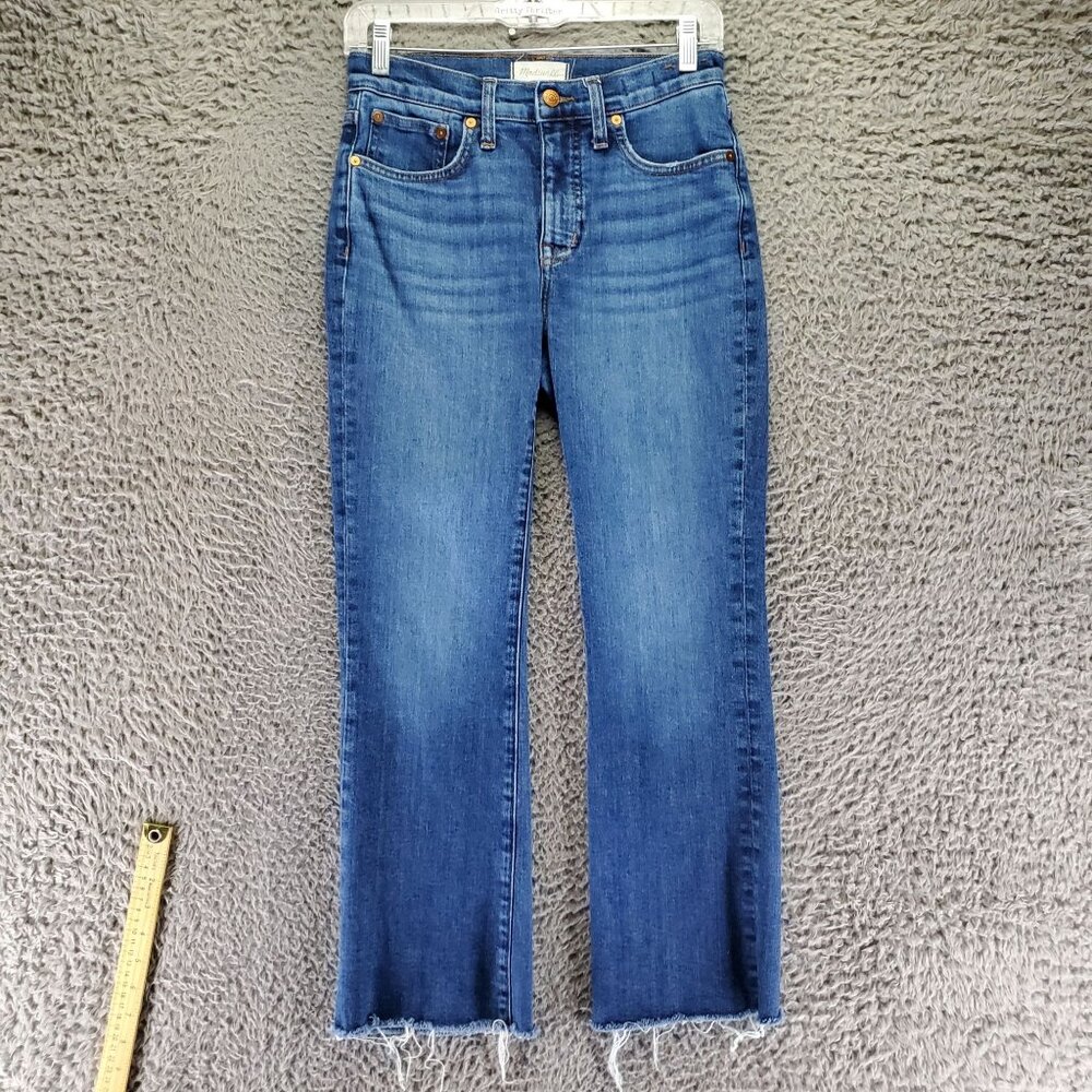 Madewell Jeans Womens 25 Blue Mid-Rise Kick Out Jeans Cropped Stretch Denim